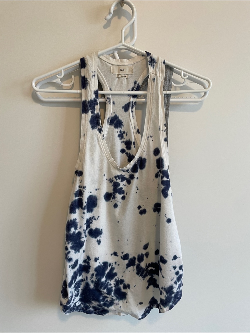 2 for 1 - TNA White and Navy Tie-Dye & grey Racerback Tank